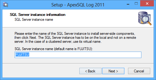 Naming the SQL Server instance